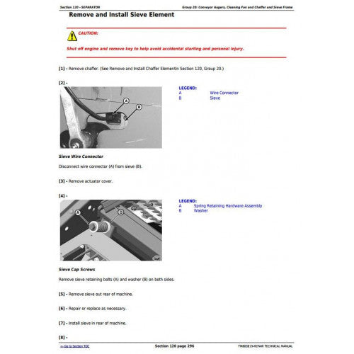 SERVICE REPAIR TECHNICAL MANUAL - JOHN DEERE S550 COMBINES TM803819