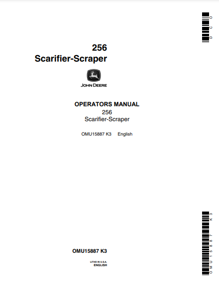  Access the John Deere 256 Series Construction Scrapers operator manual (OMU15887) for essential guidelines and tips to optimize your machinery performance