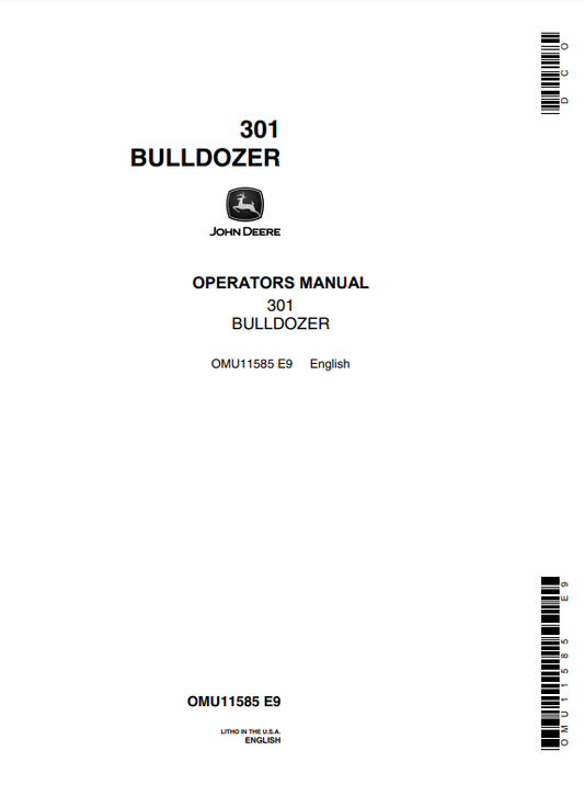  Access the John Deere 301 Series Operator Manual (OMU11585) for Construction Attachments. Your go-to resource for maintenance and operational excellence