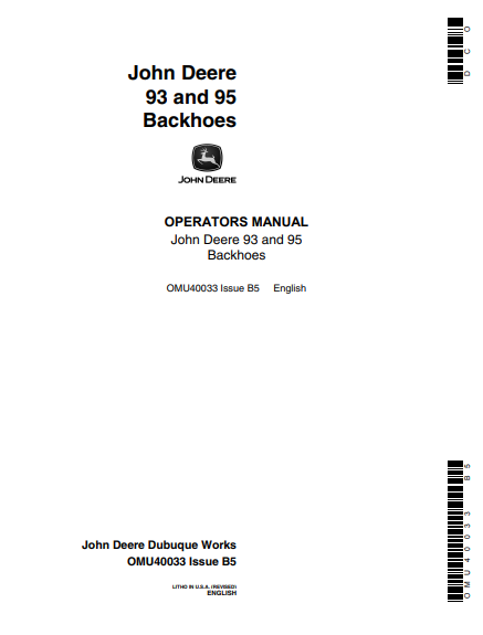  Access the John Deere 93 and 95 construction attachments operator manual (OMU40033_) for detailed guidance on usage, maintenance, and troubleshooting.