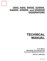 John Deere 250G, 440G, 550GE, G2500K Manual TM1791 