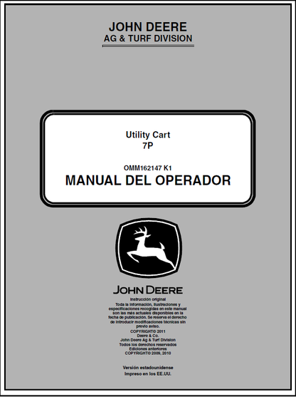 John Deere 7P Utility Cart Manual OMM162147