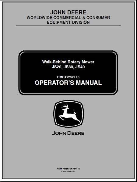 John Deere JS20, JS30, JS40 Manual OMGX22621