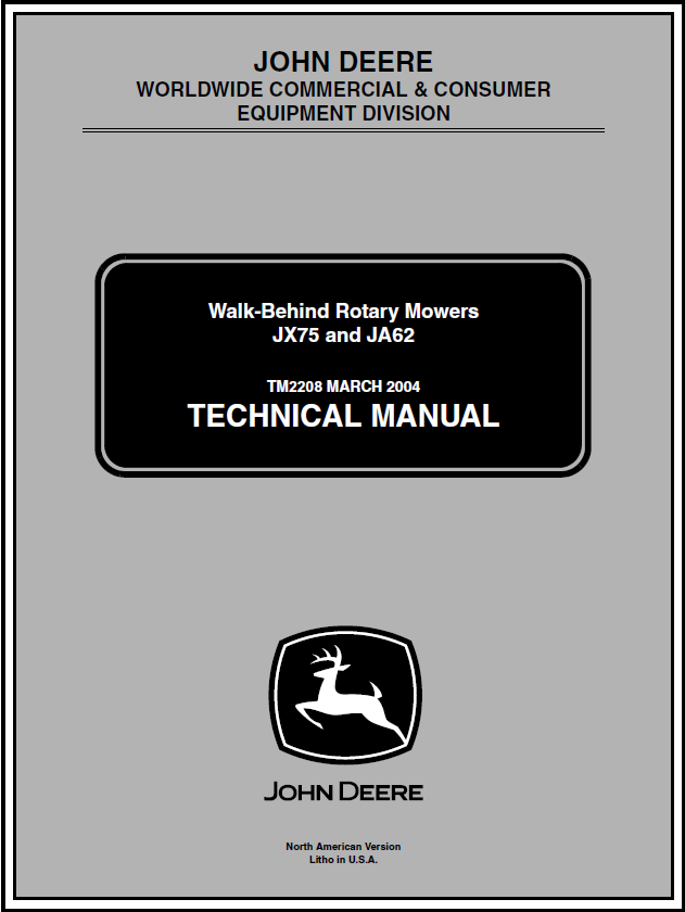 John Deere JX75, JX62 Technical Manual TM2208 