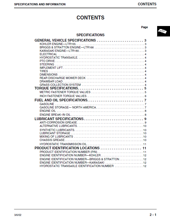 John Deere Ltr155 Ltr166 Ltr180 Lawn Tractor Technical Manual Tm1768