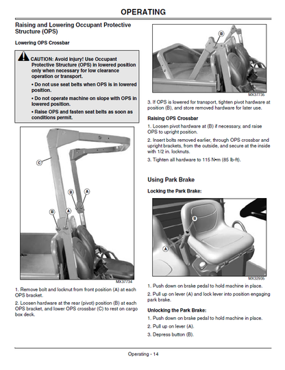 John Deere M-Gator A1 Utility Vehicle Diesel Operator's Manual OMM159412