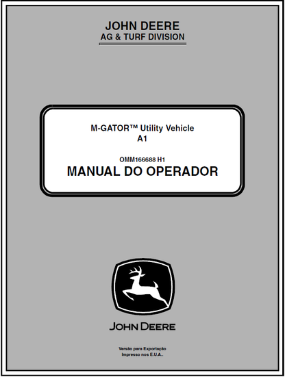 John Deere M-Gator A1 Utility Vehicle Manual OMM166688 