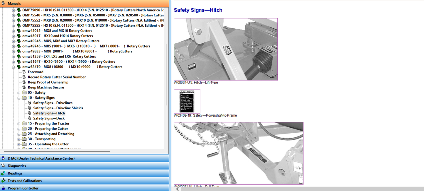 John Deere MX8, MX10 Rotary Cutter (SN. 10800, 9900) Manual OMW52470 