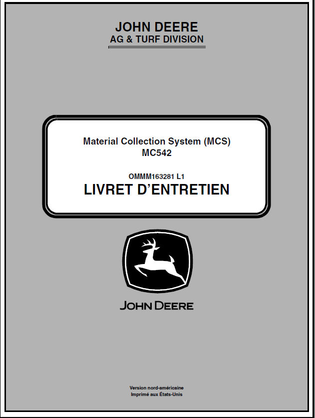 John Deere Material Collection System MC542 Manual OMM163281