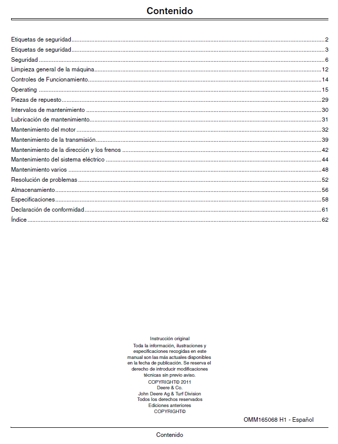 John Deere TX Turf Operator’s Manual OMM165068