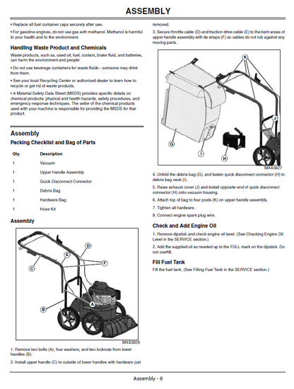 John Deere V627SP Vacuum Operator’s Manual OMM161990