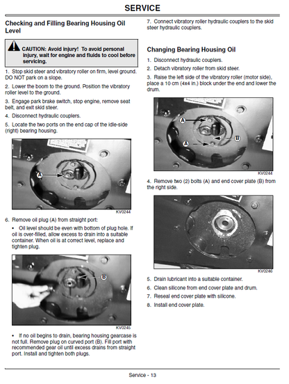 John Deere VR66, VR73, VR84 Vibratory Operator's Manual OMKV16797