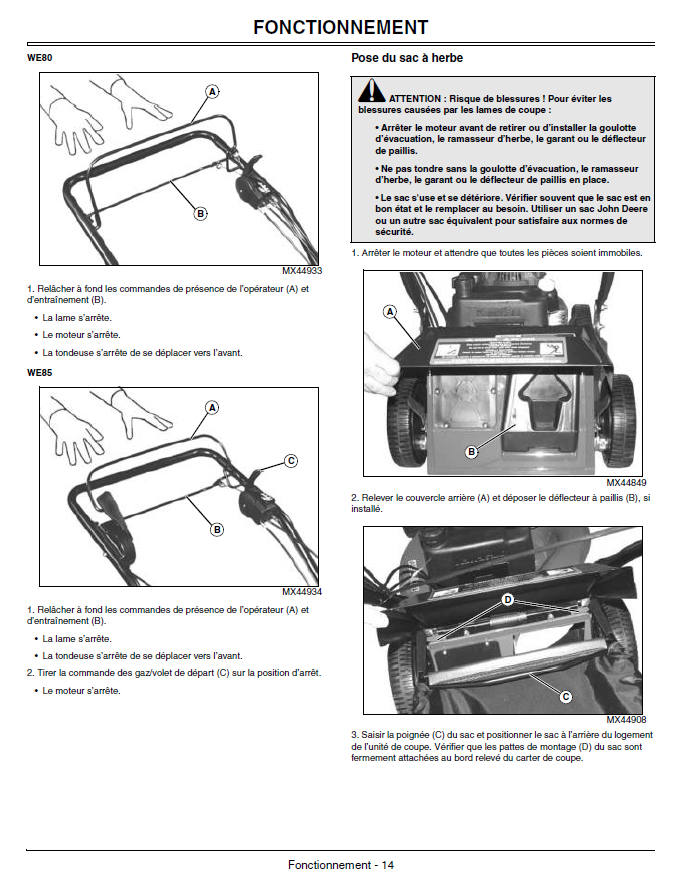 John Deere WE80, WE85 Walk-Behind Mower Operator’s Manual