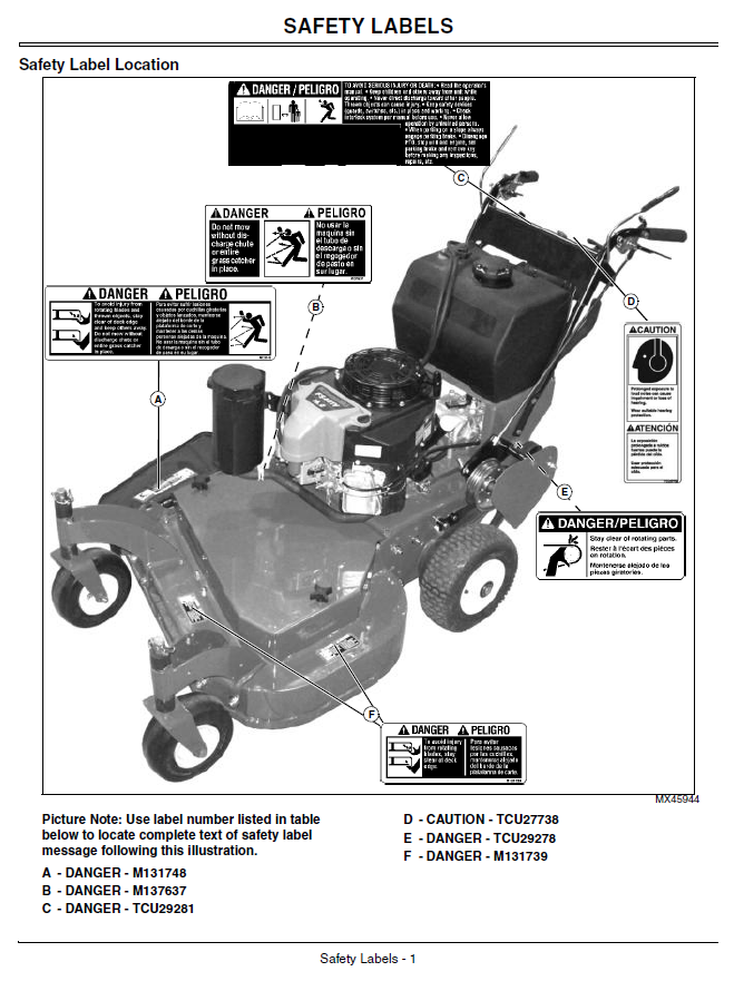 John Deere WG32A, WG36A, WG48A Mower Operator’s Manual OMTCU29068