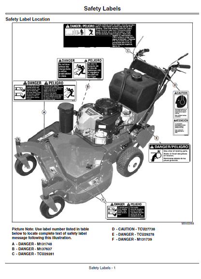 John Deere WG32A, WG36A, WG48A Mower Operator’s Manual OMTCU30940