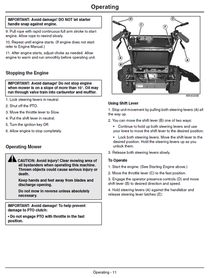 John Deere WG32A, WG36A, WG48A Walk-Behind Mower Operator’s Manual 