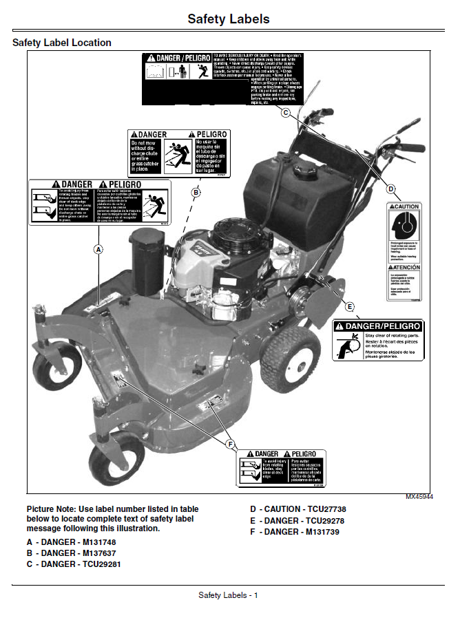 John Deere WG32A, WG36A, WG48A Walk-Behind Mower Operator’s Manual ...