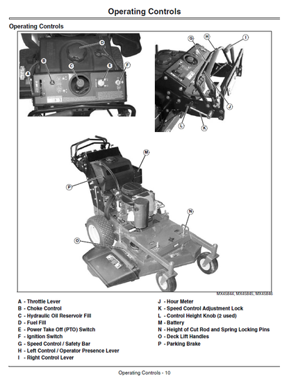 John Deere WH36A, WH48A, WH52A Commercial Walk-Behind Mower Operator’s Manual 