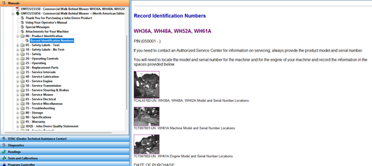 John Deere WH36A, WH48A, WH52A, WH61A Operator’s Manual 