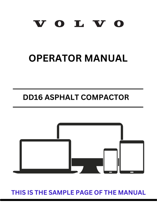  Access the Volvo DD16 Asphalt Compactor Operator Manual in PDF. This essential resource provides detailed instructions for optimal performance and maintenance.