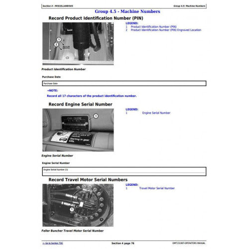 OPERATOR MANUAL -  JOHN DEERE 753J (SN. BEFORE C220452) TRACKED FELLER BUNCHER (OMT231007)