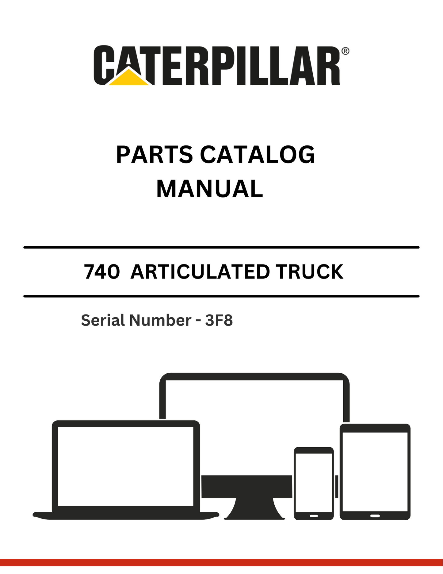 CAT 740 GC ARTICULATED TRUCK PARTS CATALOG MANUAL S/N - 3F8