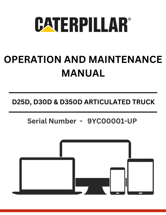 CAT SUPPLEMENT FOR D25D, D30D & D350D TRUCK WITH 3Z-4418 MODIFICATIONS OPERATION AND MAINTENANCE MANUAL SN - 9YC00001-UP