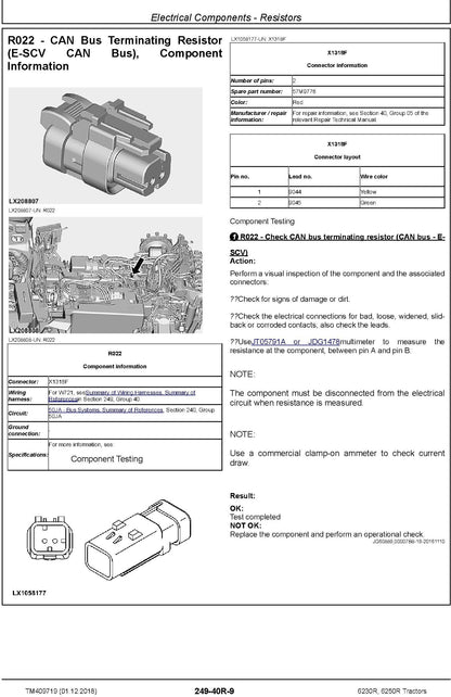 TM409719 - JOHN DEERE 6250R TRACTORS MY2017,18,19 DIAGNOSTIC TECHNICAL MANUAL