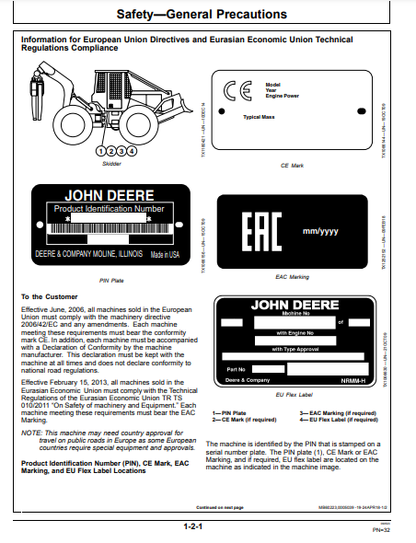 OPERATOR MANUAL - JOHN DEERE 640L,648L,748L,848L,948L FORESTRY SKIDDER OMT335601X19