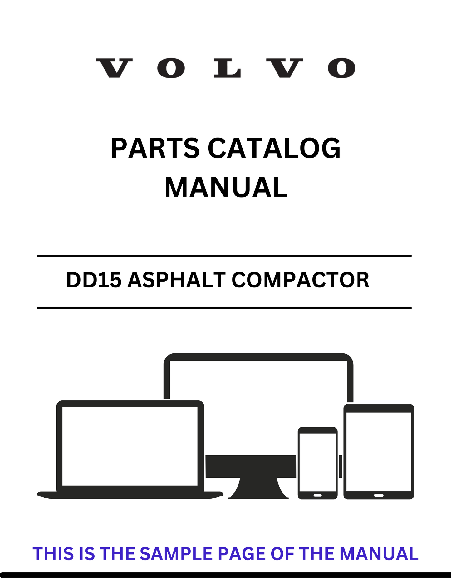 VOLVO DD15 ASPHALT COMPACTOR (COA) PARTS CATALOG MANUAL (PDF FILE)