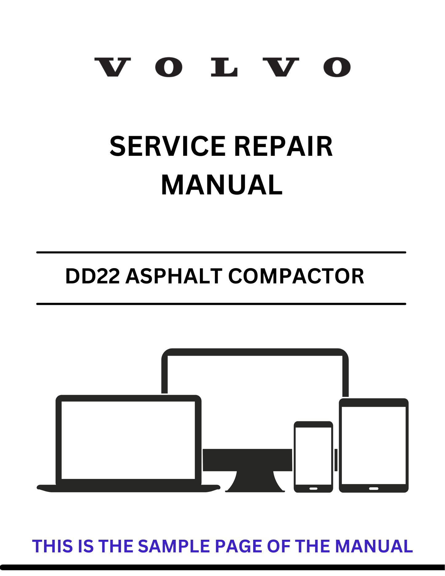 VOLVO DD22 PID.80810609 ASPHALT COMPACTOR (COA) SERVICE REPAIR MANUAL (PDF FILE)