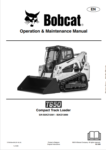 Discover the comprehensive operation and maintenance manual for the Bobcat T650 Compact Track Loader. Download the PDF file for essential insights and guidelines.