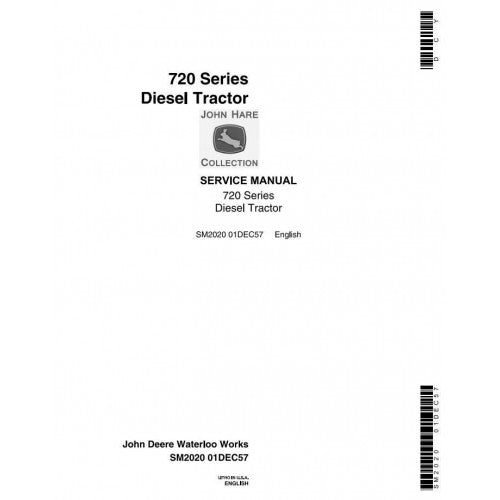 JOHN DEERE 730 TRACTORS SERVICE TECHNICAL MANUAL SM2020 - PDF FILE