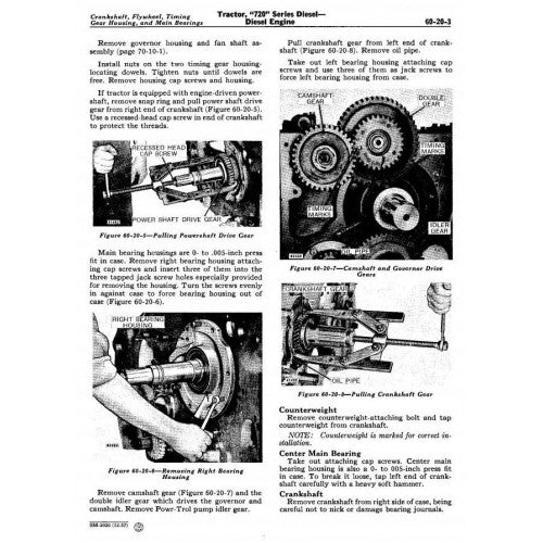 JOHN DEERE 720 TRACTORS SERVICE MANUAL SM2020 - PDF FORMAT