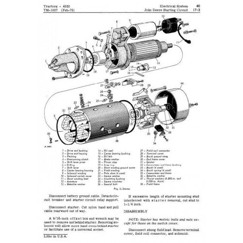 JOHN DEERE 4520 TRACTOR TECHNICAL MANUAL TM1007 - PDF FILE