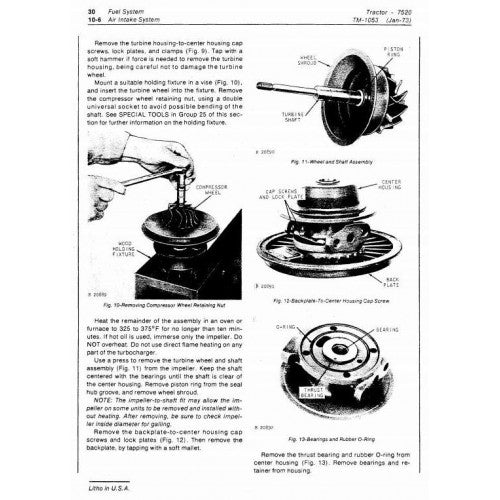 JOHN DEERE 7520 4WD ARTICULATED TRACTOR TECHNICAL MANUAL TM1053 - PDF FILE