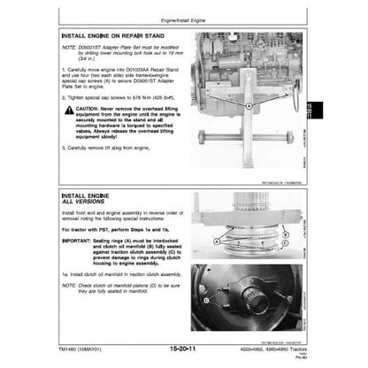 JOHN DEERE 4760 TRACTOR REPAIR TECHNICAL MANUAL TM1460 - PDF FILE