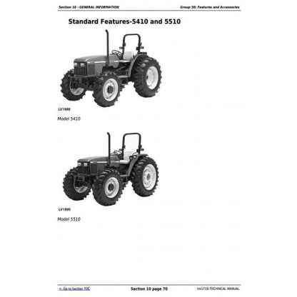 JOHN DEERE 5510 TRACTOR ALL-INCLUSIVE DIAGNOSTIC, REPAIR TECHNICAL MANUAL TM1716 - PDF FILE