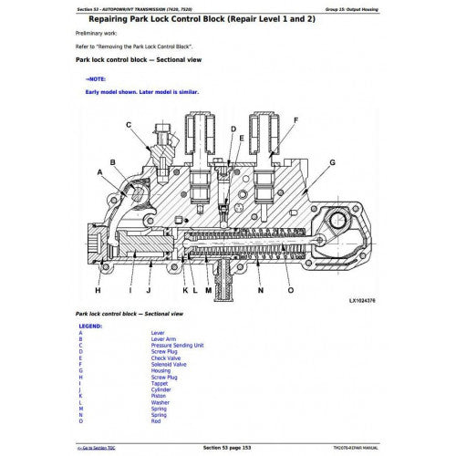 JOHN DEERE 7420 HI-CROP TRACTOR REPAIR MANUAL TM2070 - PDF FILE