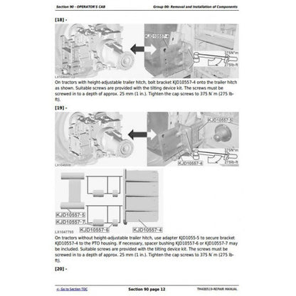 JOHN DEERE 6630 (EUROPEAN) TRACTOR REPAIR MANUAL TM400519 - PDF FILE