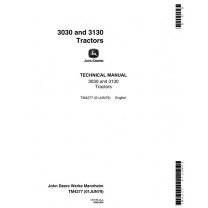 JOHN DEERE 3130 TRACTOR TECHNICAL MANUAL TM4277 - PDF FILE