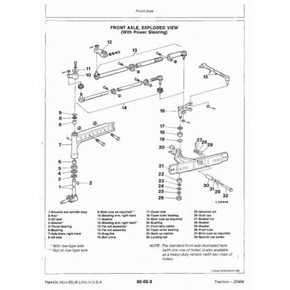 JOHN DEERE 2555 TRACTOR TECHNICAL REPAIR MANUAL TM4434 - PDF FILE