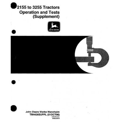 JOHN DEERE 2855 TRACTOR DIAGNOSTIC MANUAL+SUP TM4436 - TM4436SUPPL - PDF FILE