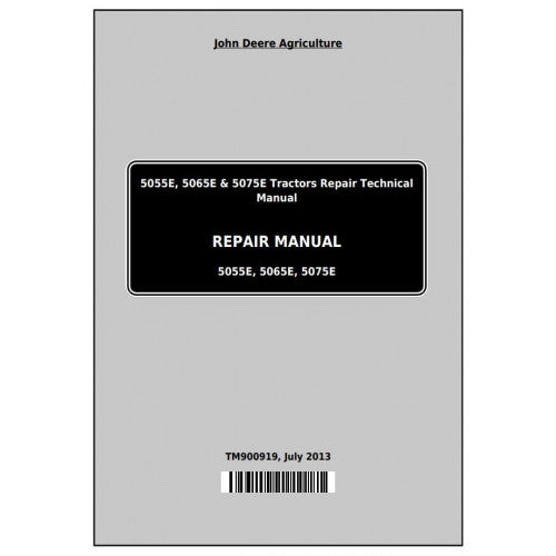 JOHN DEERE 5065 TRACTOR (NORTH AMERICA) TECHNICAL REPAIR MANUAL TM900919 - PDF FILE