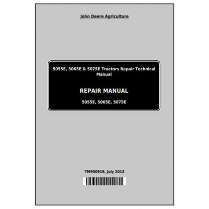 JOHN DEERE 5065 TRACTOR (NORTH AMERICA) TECHNICAL REPAIR MANUAL TM900919 - PDF FILE