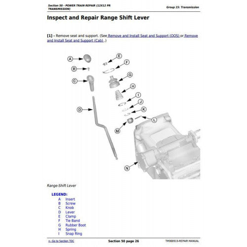 JOHN DEERE 5065 TRACTOR (NORTH AMERICA) TECHNICAL REPAIR MANUAL TM900919 - PDF FILE